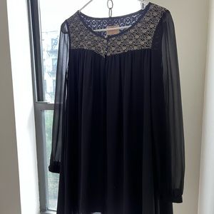 Long sleeve mesh babydoll dress